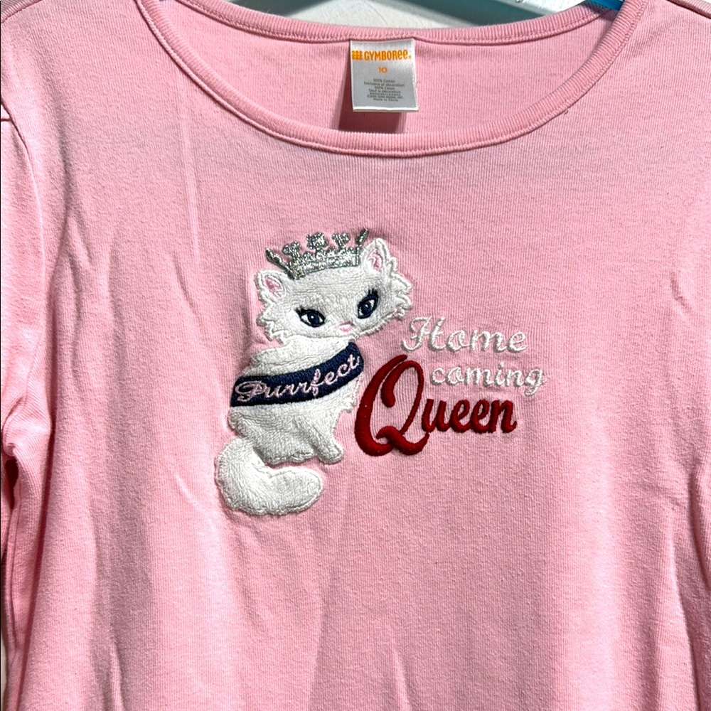 Gymboree EUC long sleeve girls tee with fancy cat design